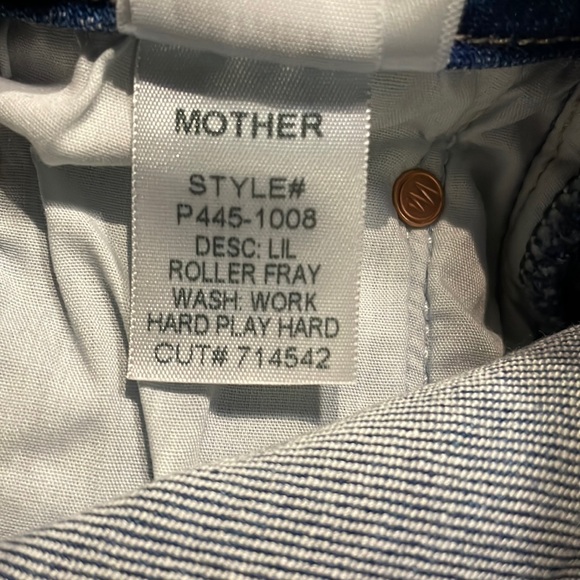 MOTHER *LIL ROLLER FRAY* WASH: WORK HARD PLAY HARDER *SIZE 26 PETITE NWT $268.00 - Picture 10 of 13